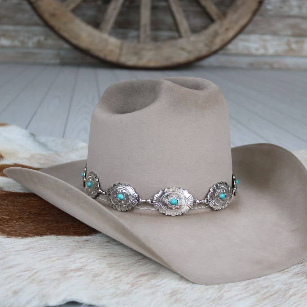 Scalloped Concho Hat Band