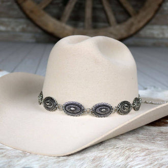 Antiqued Oval Concho Hat Band