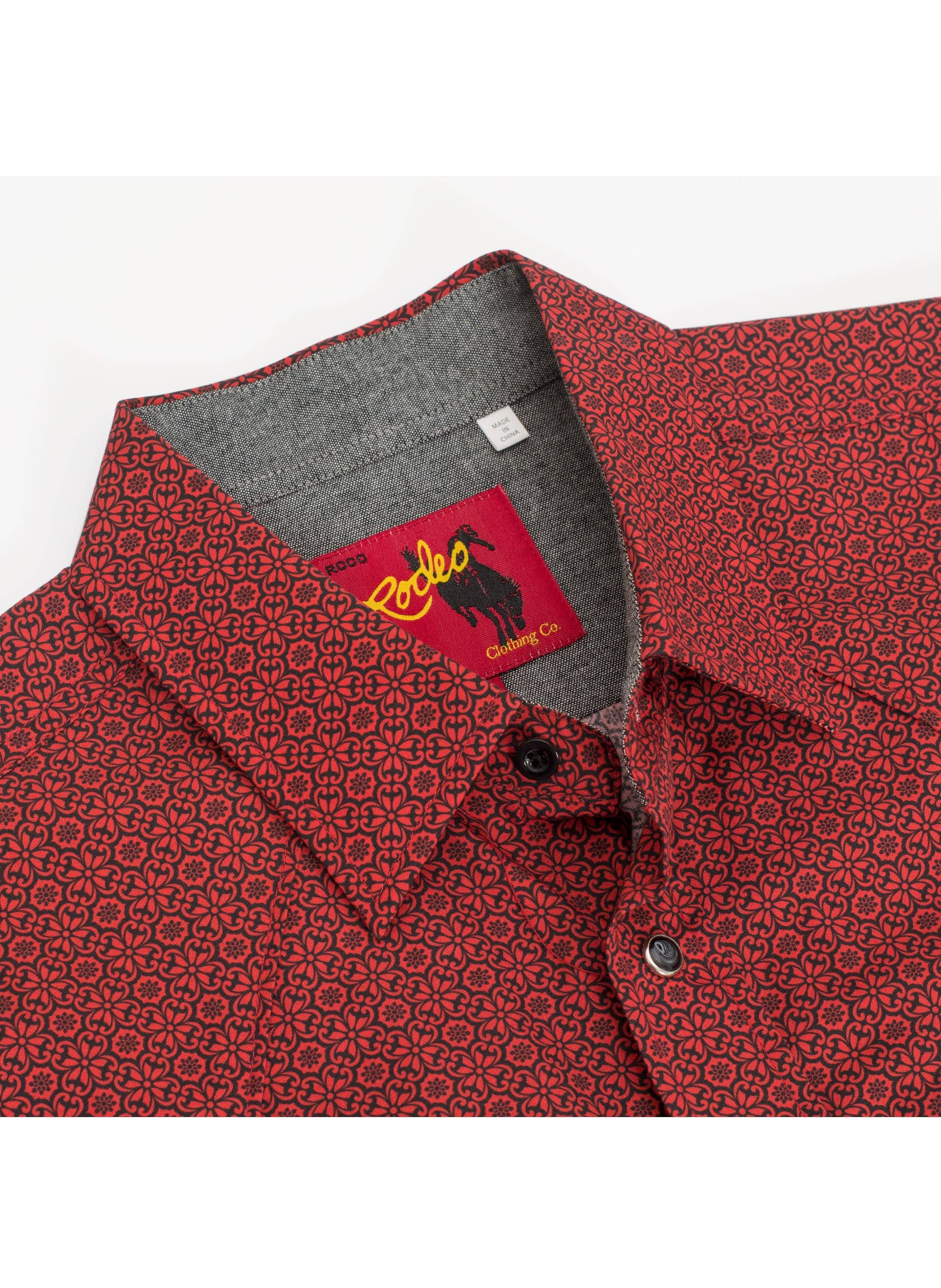 Men's Rust Pearl Snap Western Shirt