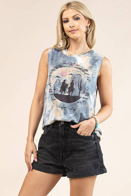 Cowboy Graphic Sleeveless Tee