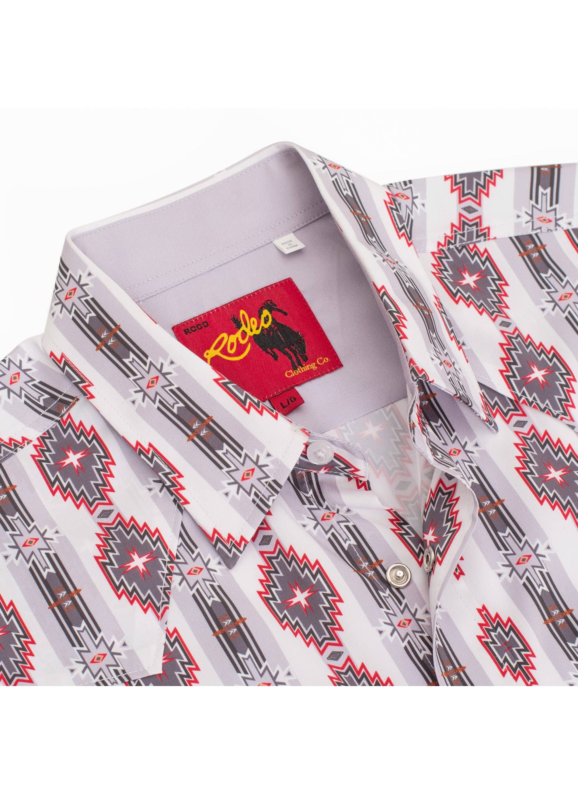 Men's Aztec Print Western Snap Shirt