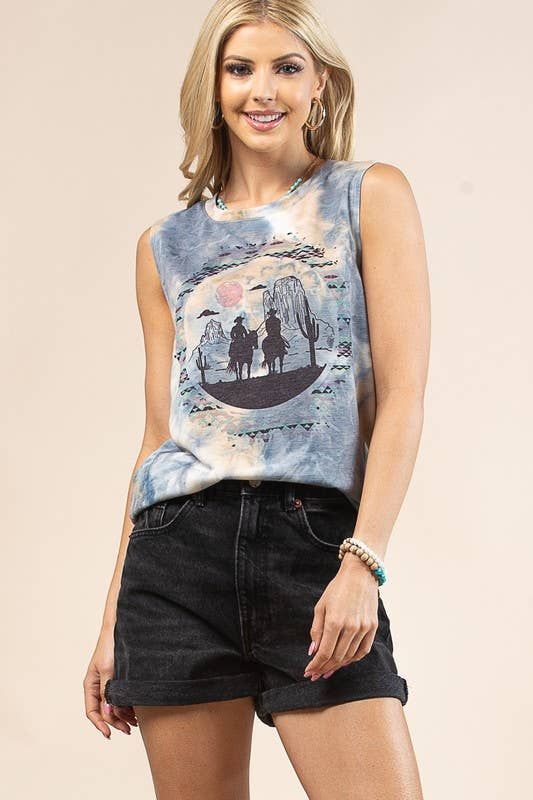 Cowboy Graphic Sleeveless Tee