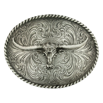 Oval Longhorn Classic Antiqued Buckle