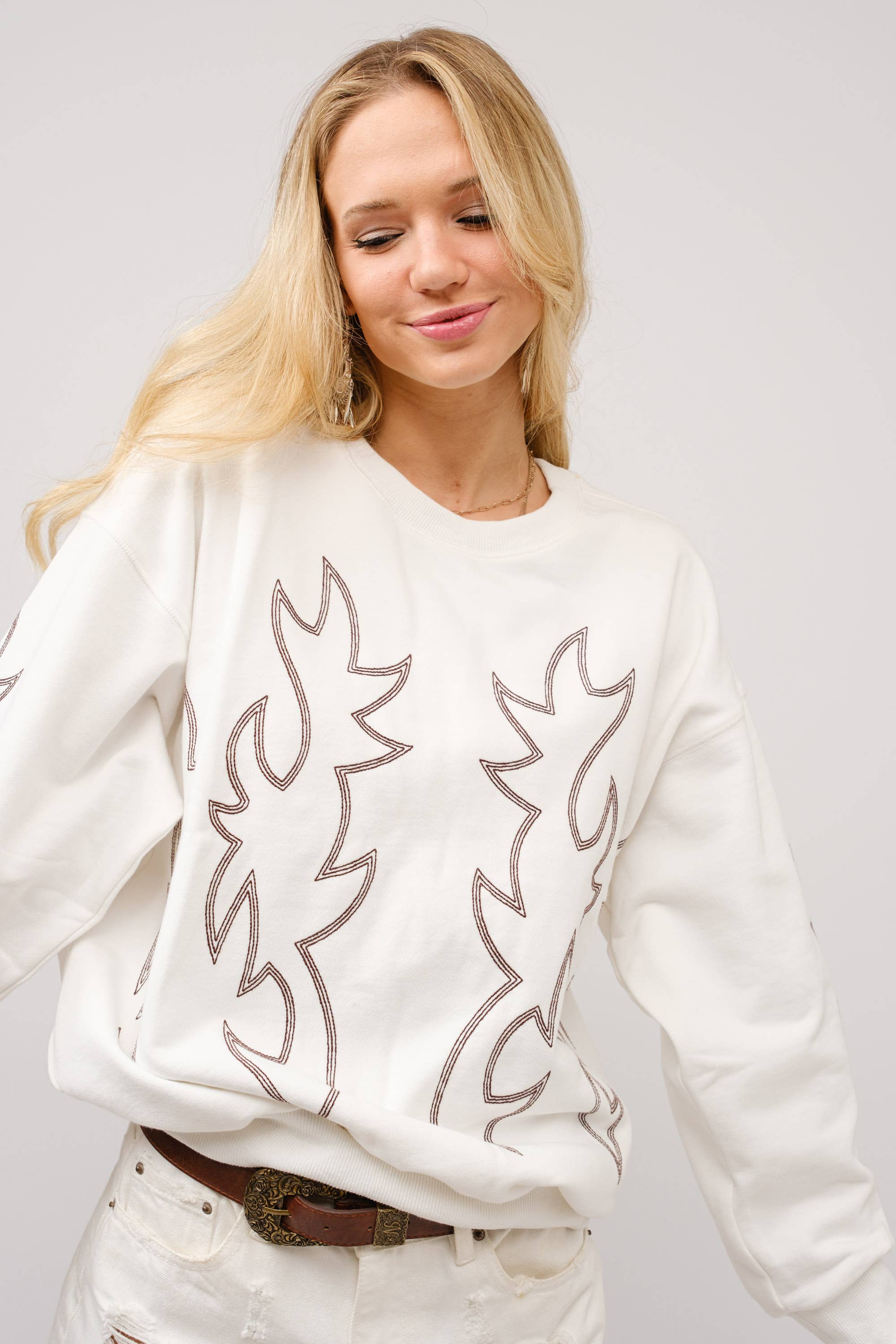 Boot Stitch Sweatshirt - Ivory