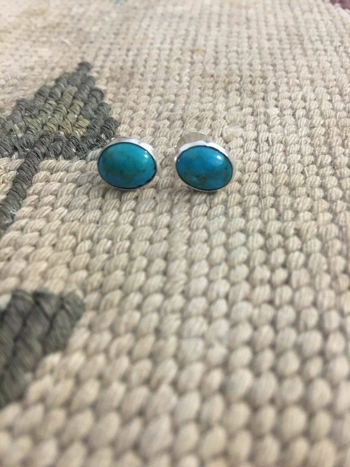 Navajo Turquoise & Sterling Silver Studs