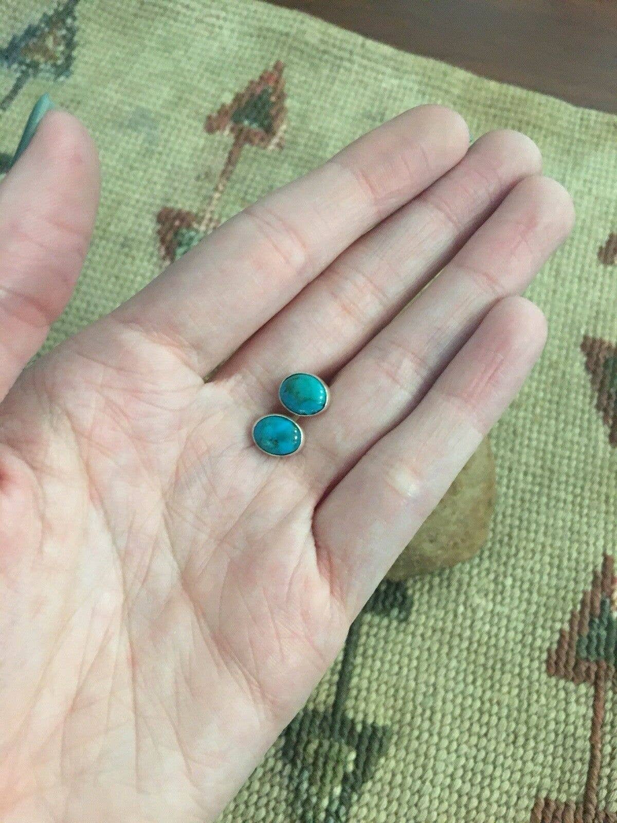 Navajo Turquoise & Sterling Silver Studs