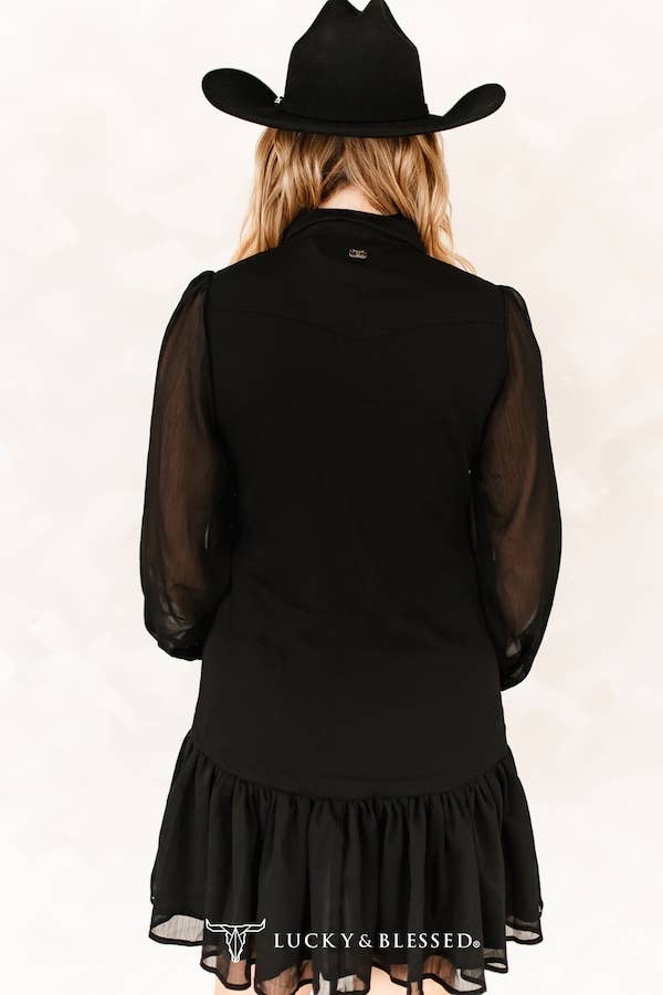 Midnight Rodeo Embroidered Dress