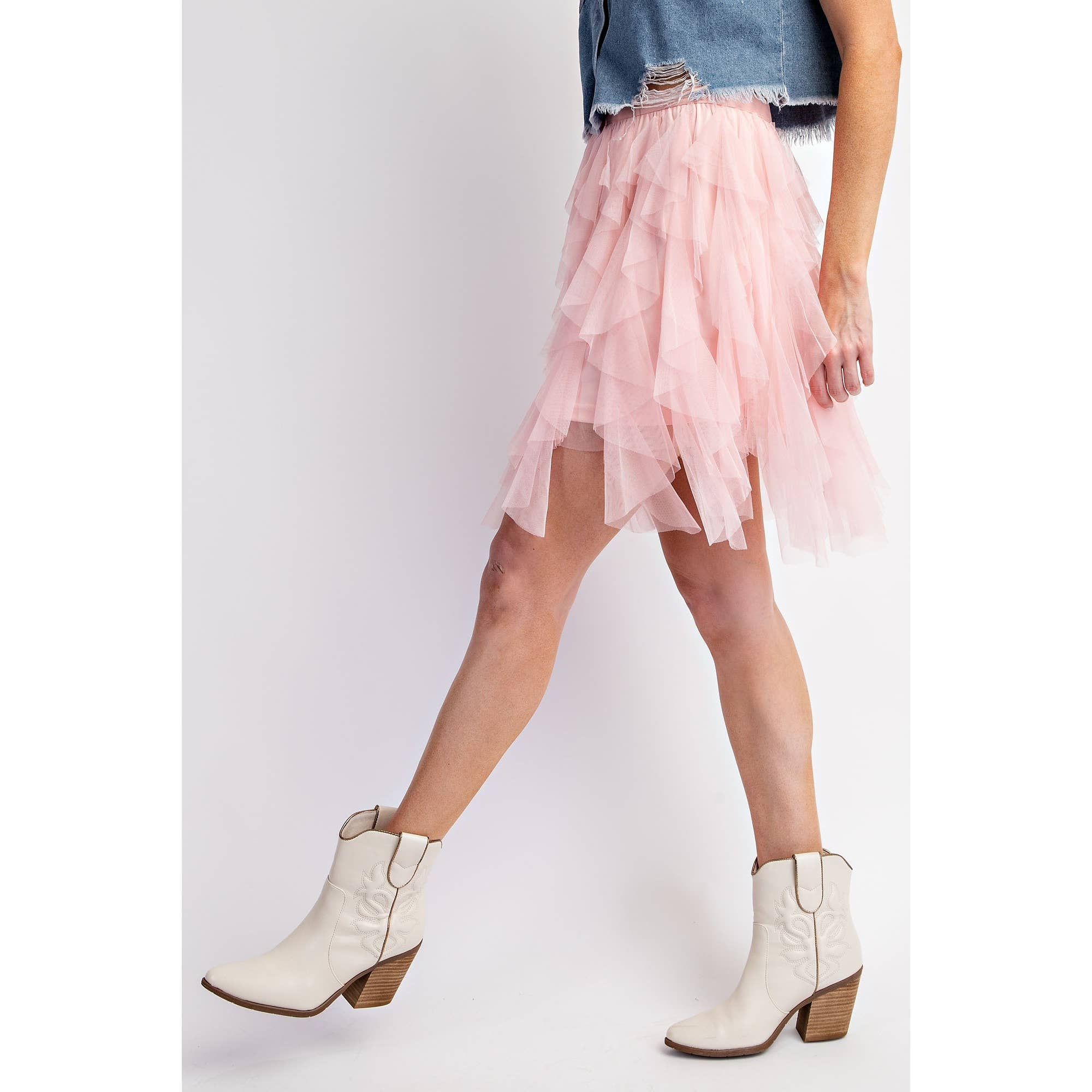 Cascading Tulle Mini Skirt