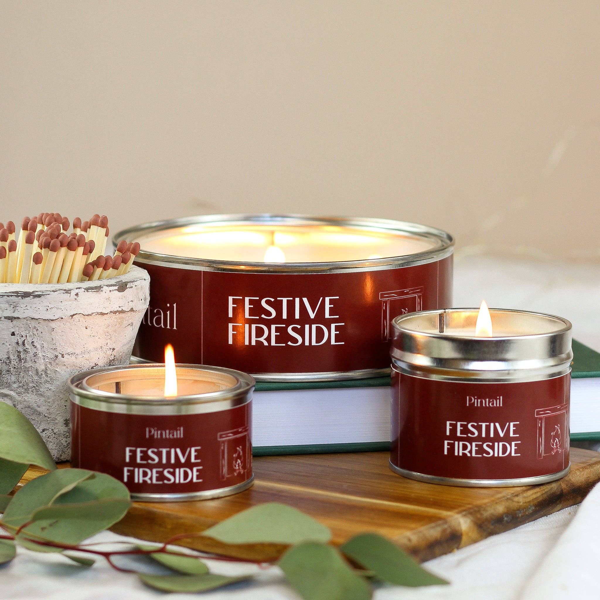Festive Fireside Classic Tin Candle