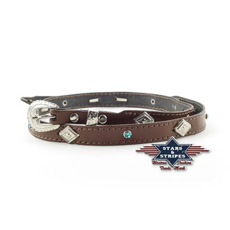 Turquoise Stud Leather Hat Band