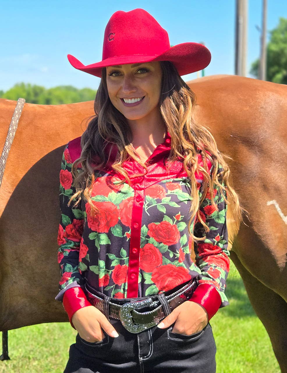 Rose Pullover Button Up