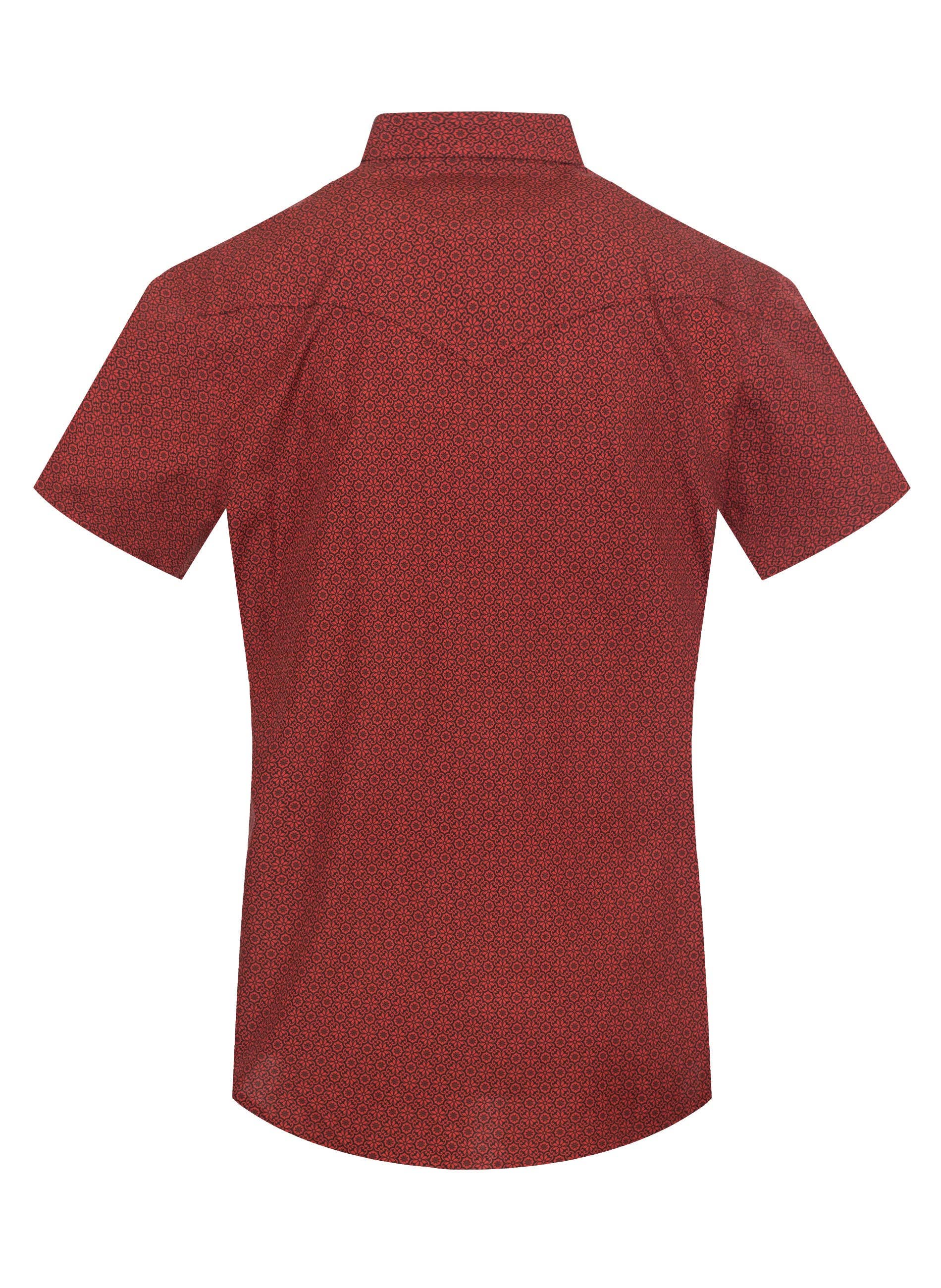 Men's Rust Pearl Snap Western Shirt