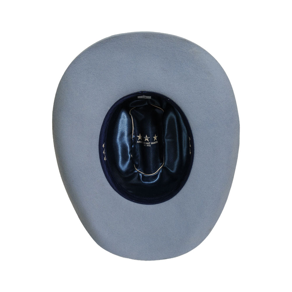 100% Wool Felt Cattleman Cowboy Hat - Baby Blue