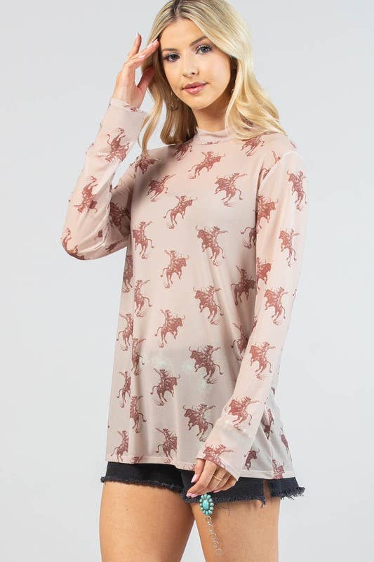 Bucking Bull Mesh Top
