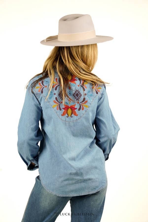 Plus Size Embroidered Shirt