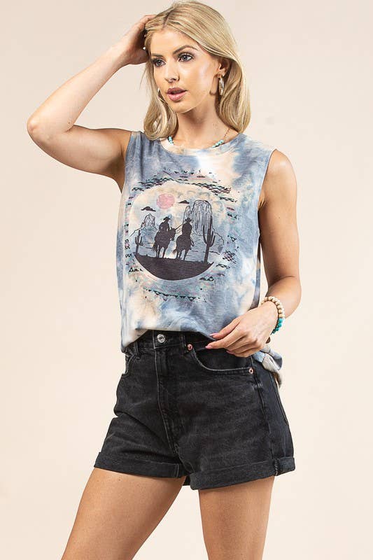 Cowboy Graphic Sleeveless Tee