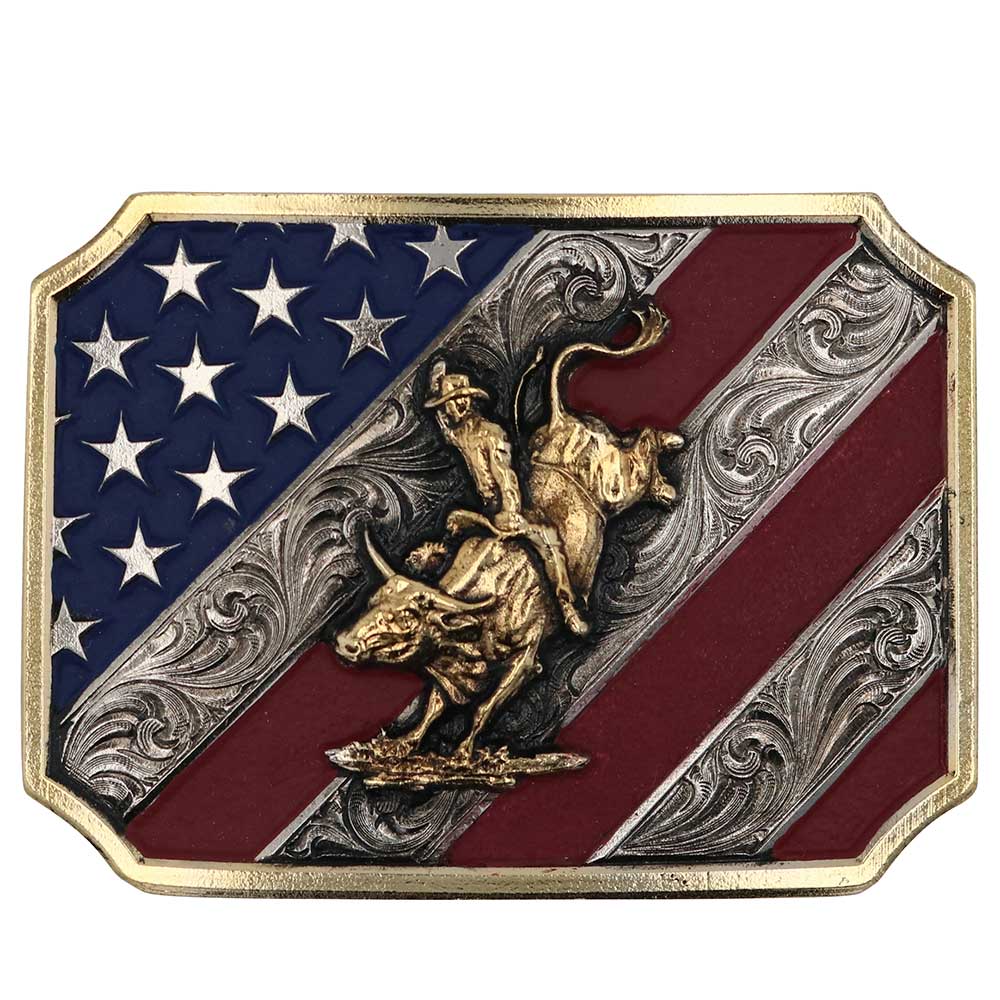 Patriot Bull Rider Attitude Buckle