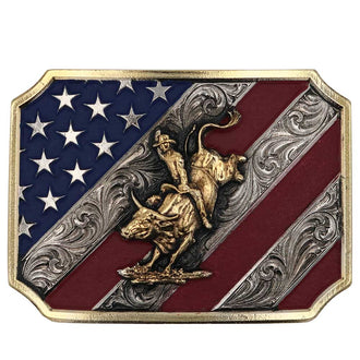 Patriot Bull Rider Attitude Buckle