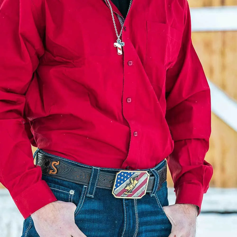 Patriot Bull Rider Attitude Buckle