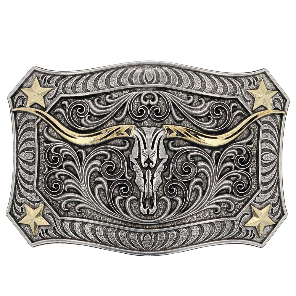 Longhorn Crest Filigree Buckle