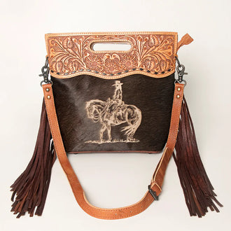 Cowgirl Branded Fringed Bag