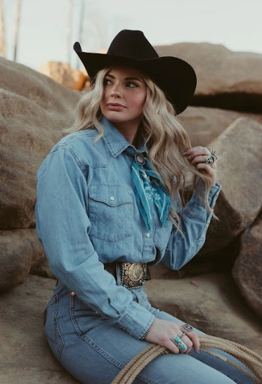 100% Wool Felt Cattleman Cowboy Hat - Black