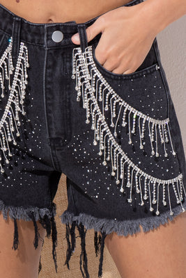 Rhinestone Denim Shorts