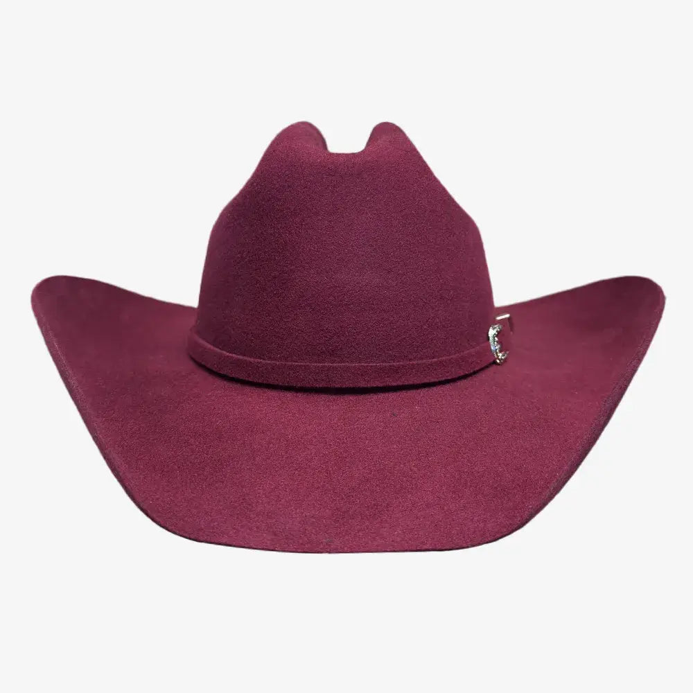 100% Wool Felt Cattleman Cowboy Hat - Burgundy