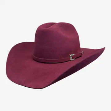 100% Wool Felt Cattleman Cowboy Hat - Burgundy