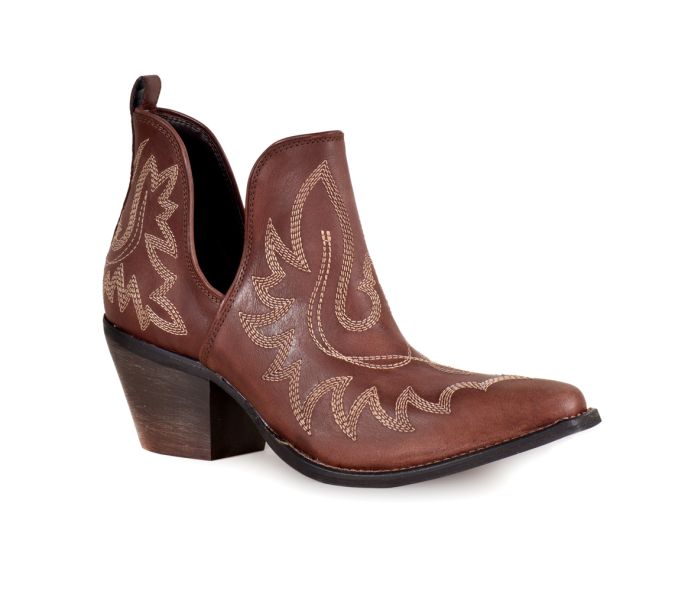 Chocolate Western Ankle Boots