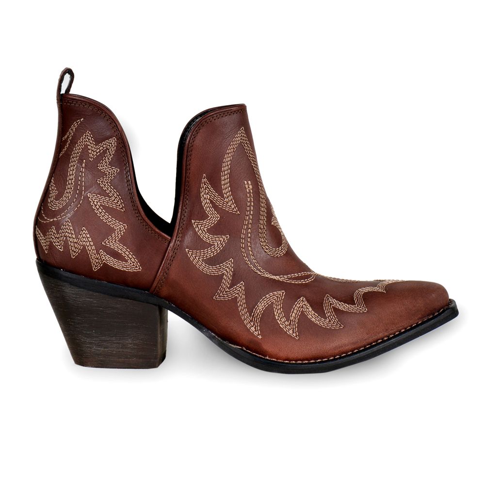 Chocolate Western Ankle Boots