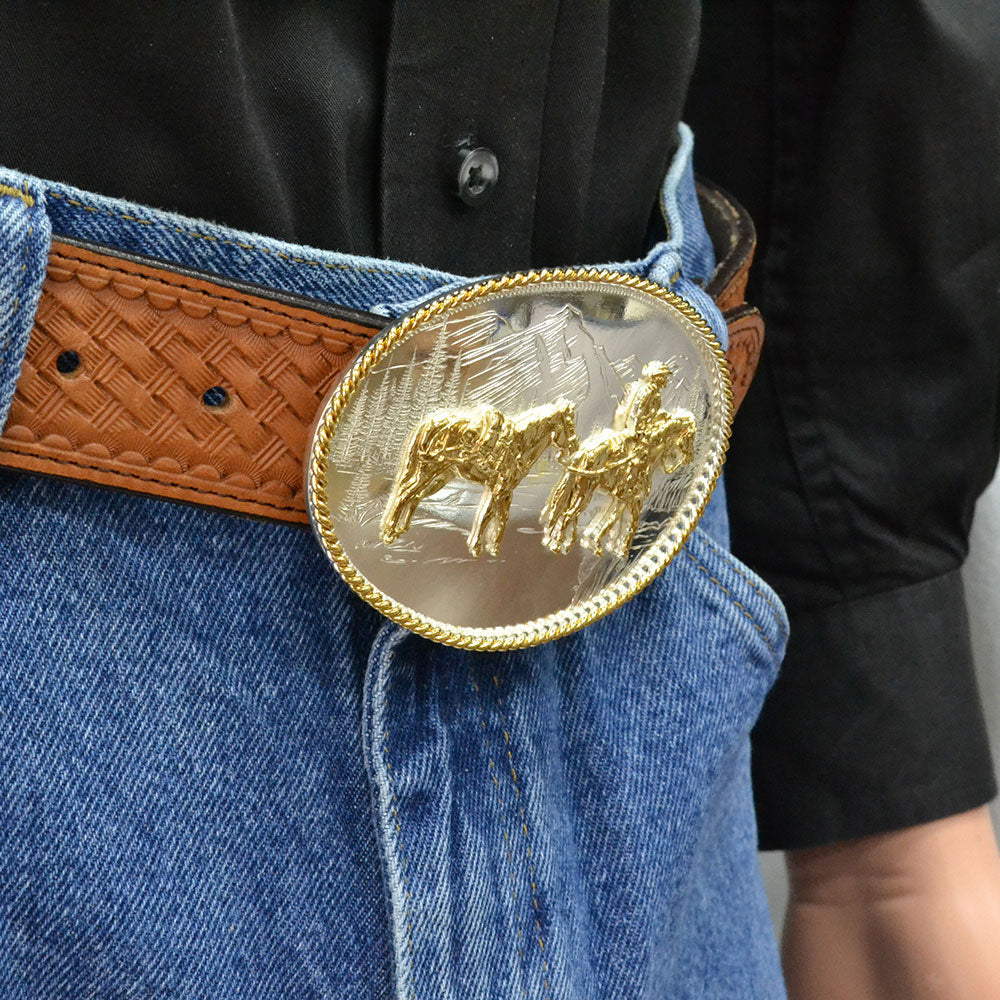 Montana Silversmiths Etched Mountains Buckle