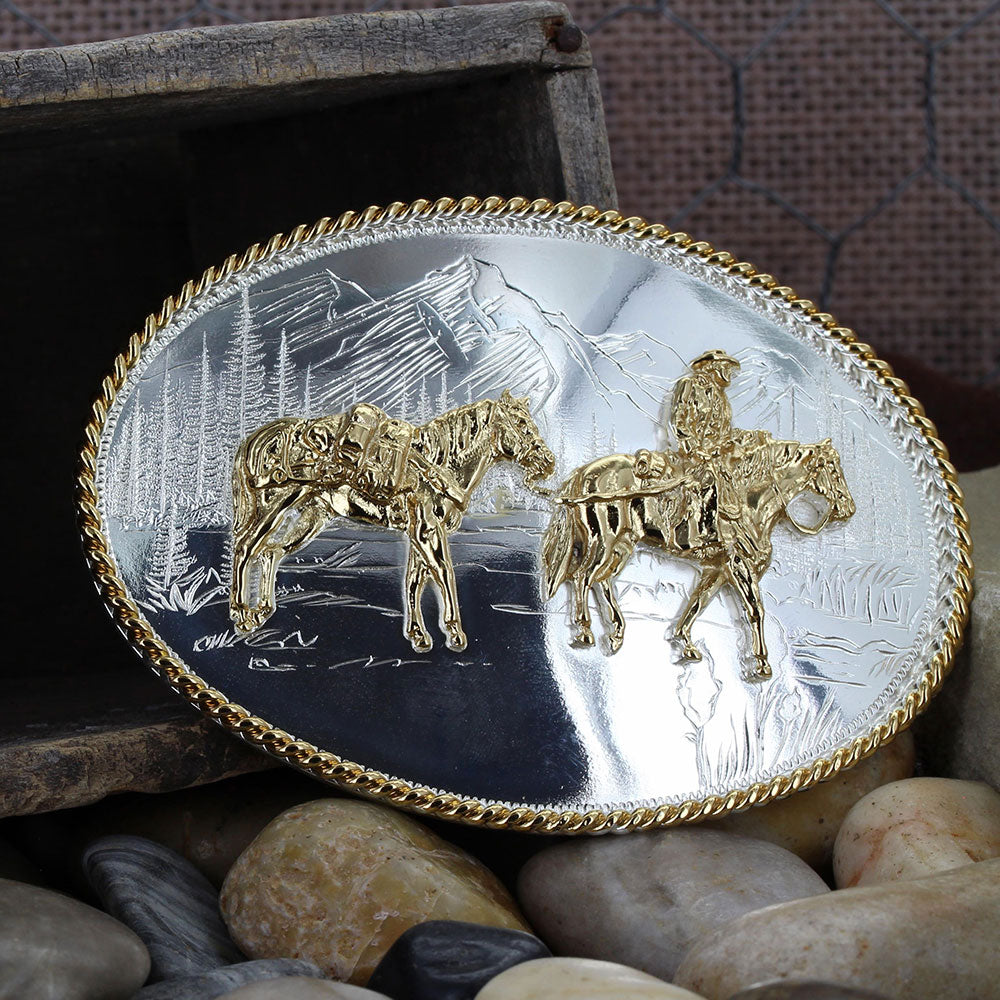 Montana Silversmiths Etched Mountains Buckle