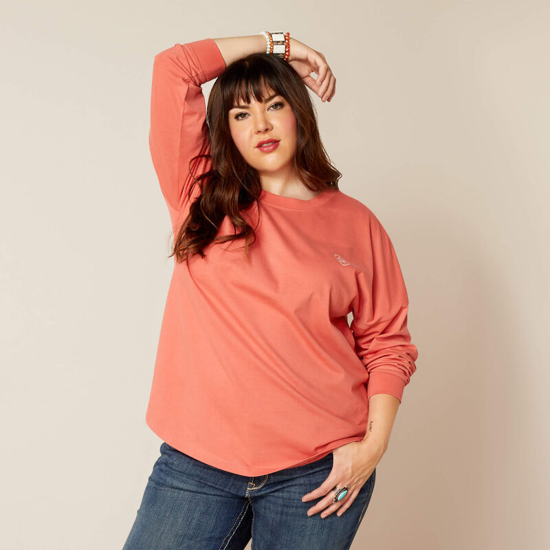 Fun Farm Oversized Tee - Coral