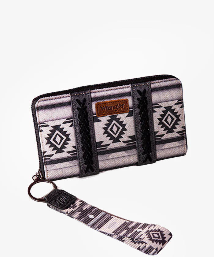 Wrangler Southwestern Print Wallet - Grey