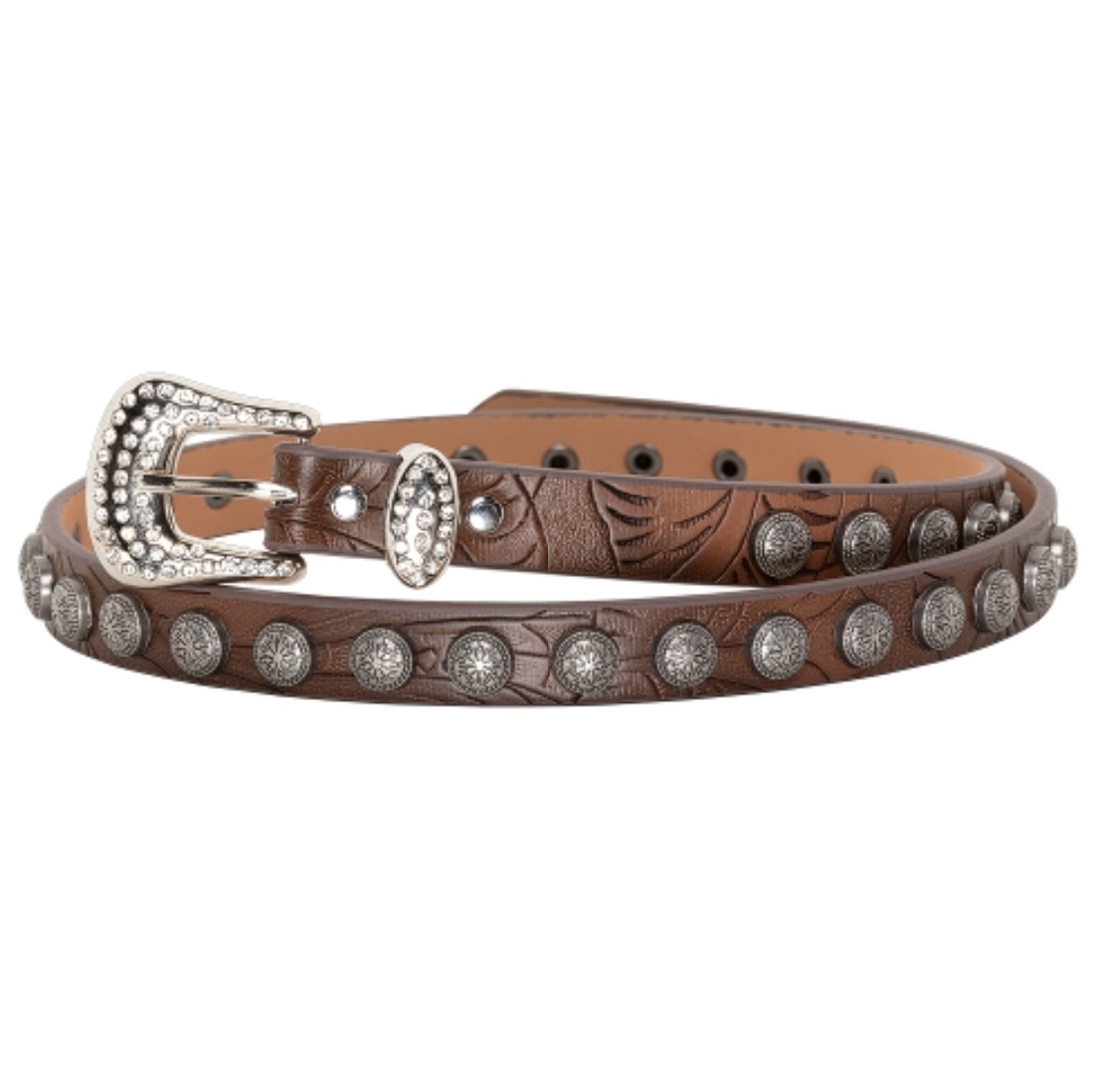 Tooled Leather Concho Hat Band