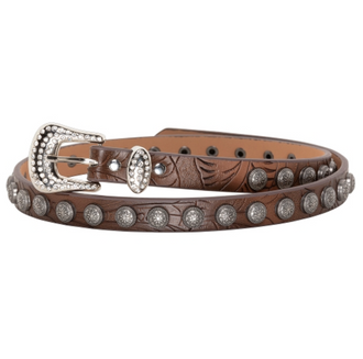 Tooled Leather Concho Hat Band