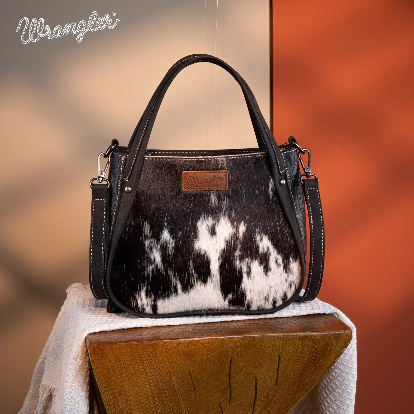 Wrangler Genuine Hair-On Cowhide Tote/Crossbody