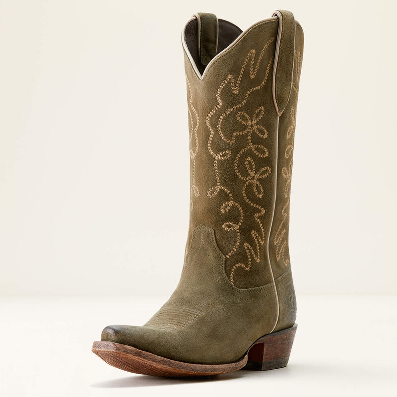 Jukebox Western Boot - Soft Olive Suede