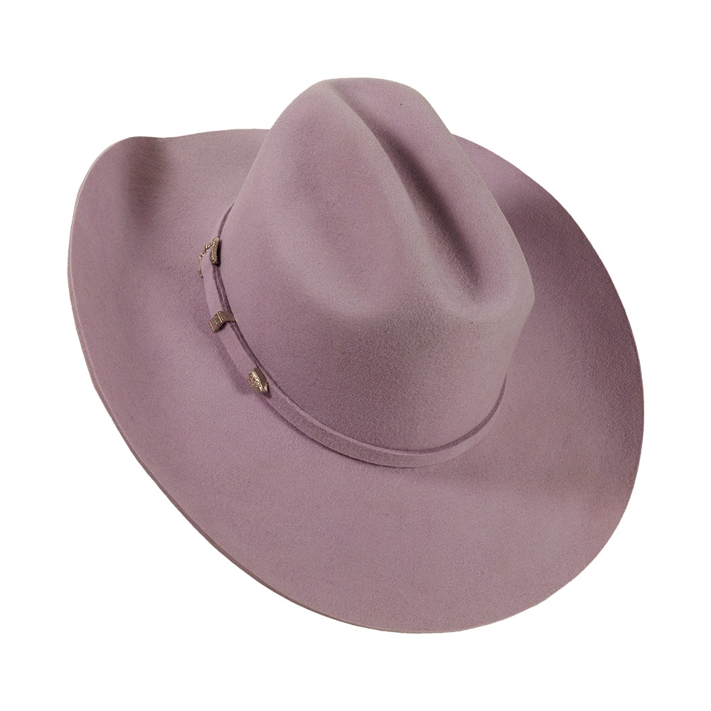 100% Wool Felt Cattleman Cowboy Hat - Lilac