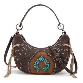 Montana West Concho Crescent Bag - Coffee