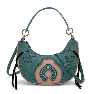 Montana West Concho Crescent Bag - Turqouise