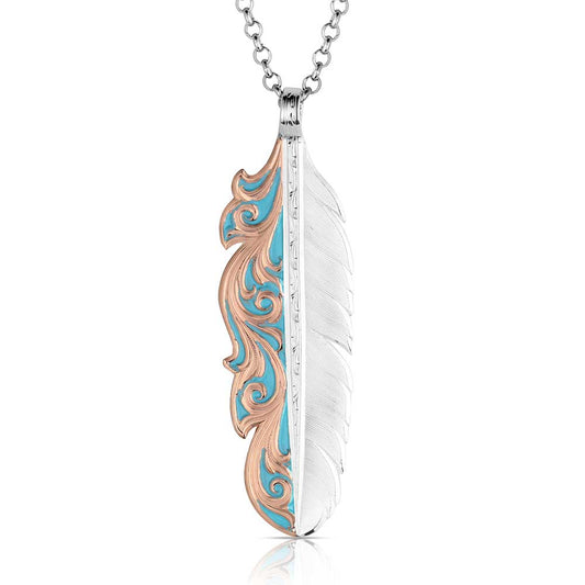 Alpine Glow Feather Necklace