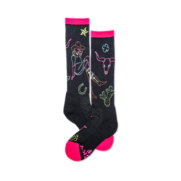 Lucky Chuck Neon Cowgirl Performance Socks