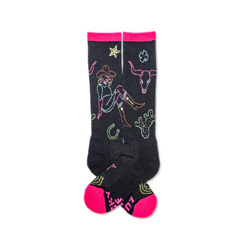 Lucky Chuck Neon Cowgirl Performance Socks