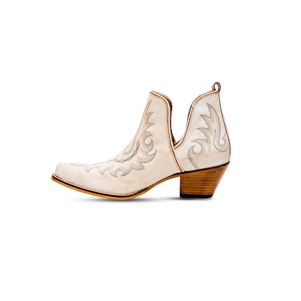 Pearl Leather Ankle Boots