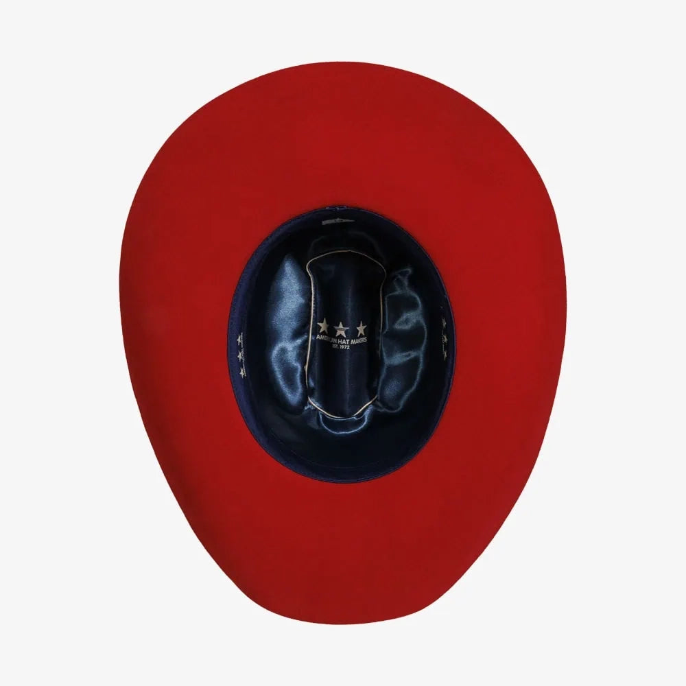 100% Wool Felt Cattleman Cowboy Hat - Red