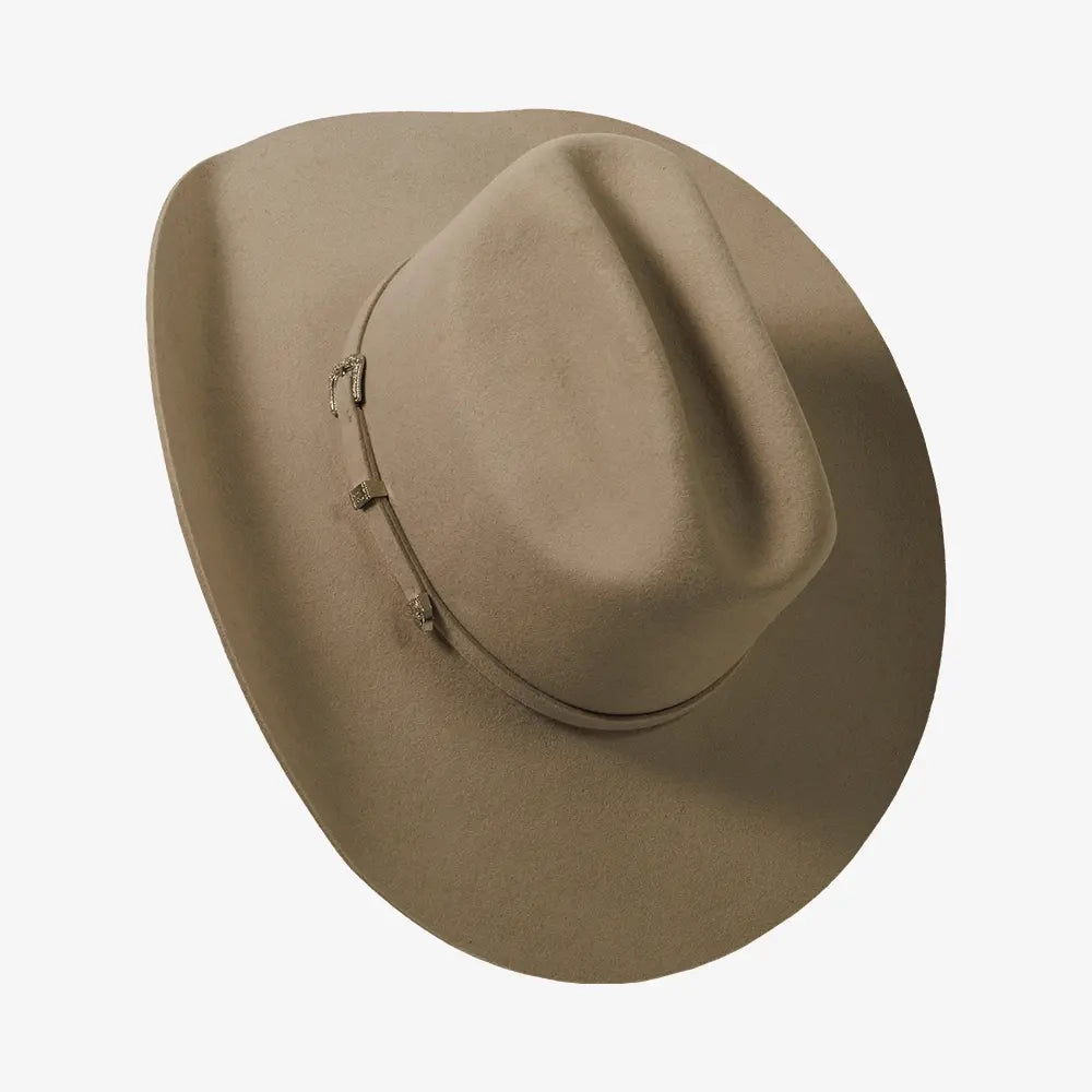 100% Wool Felt Cattleman Cowboy Hat - Sand