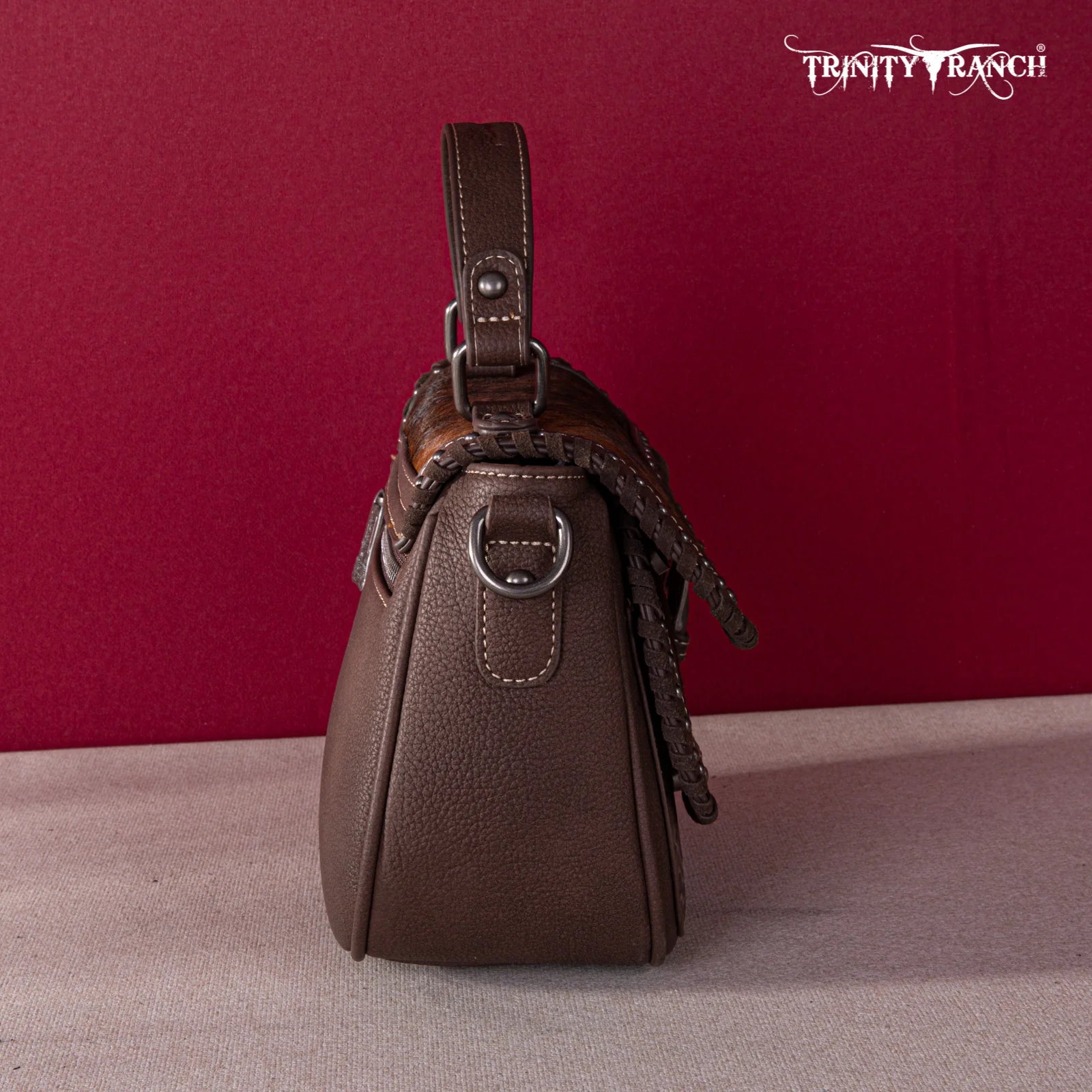 Trinity Ranch Crossbody Saddle Bag - Coffee