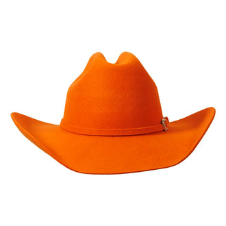 100% Wool Felt Cattleman Cowboy Hat - Tangerine